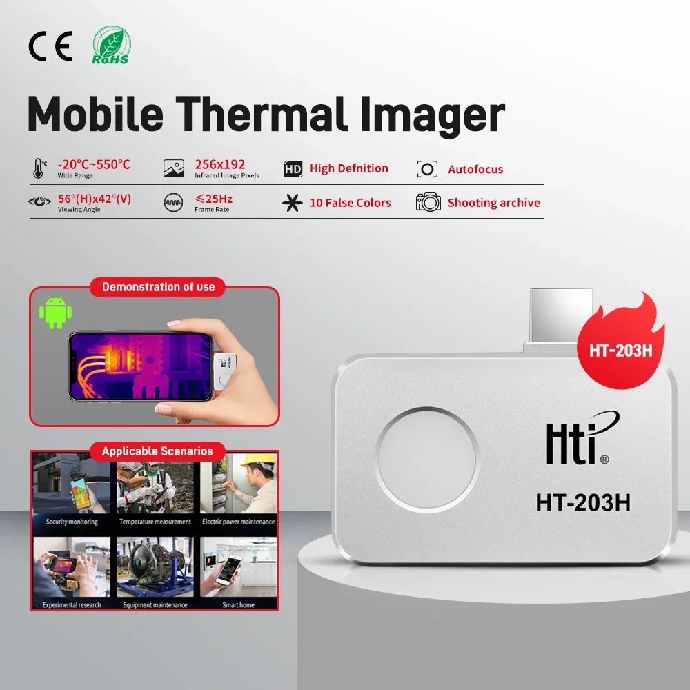 Electronics Repair Images - HT-203H スマートフォン用サーマルイメージャー ミニ電子機器修理用 Android対応 スマートフォン用サーマルイメージャー