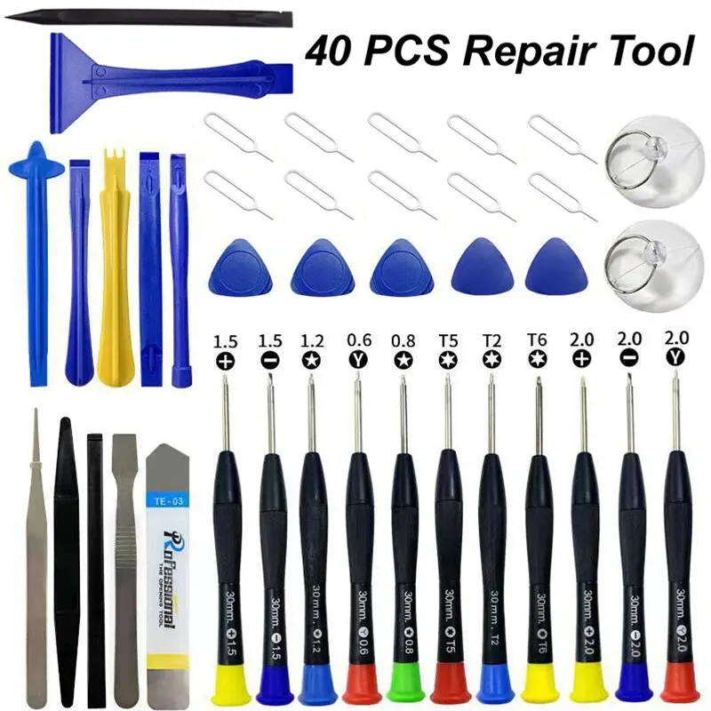Electronics Repair Company - 40 in 1 携帯電話修理ツール分解修理セット iPhone ドライバーコンビネーションスキッド多機能分解キット