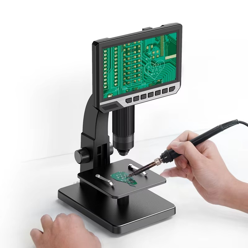 Electronics Repair Online - オンラインで購入する2000倍拡大カメラ、7インチLCDスクリーン、デュアルレンズビデオ光学電子デジタル顕微鏡、携帯電話修理用