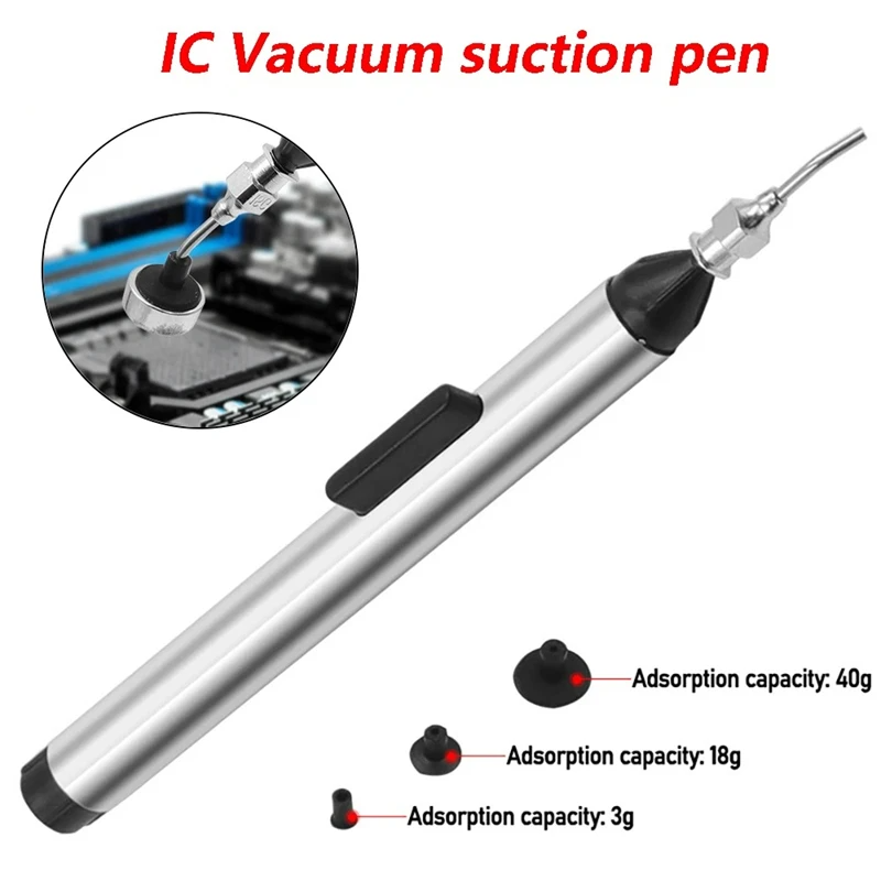 Electronics Repair Company - 手動真空吸引ペンキット 3 ノズル SMD IC 抽出器チップリムーバーツール電話