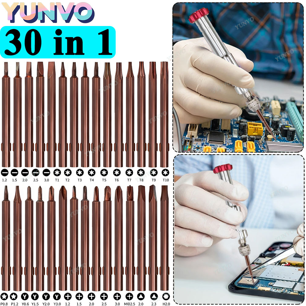 30 in 1 磁気精密ドライバーセット、S2スチールビット - Electronics Repair Company のレビューと価格