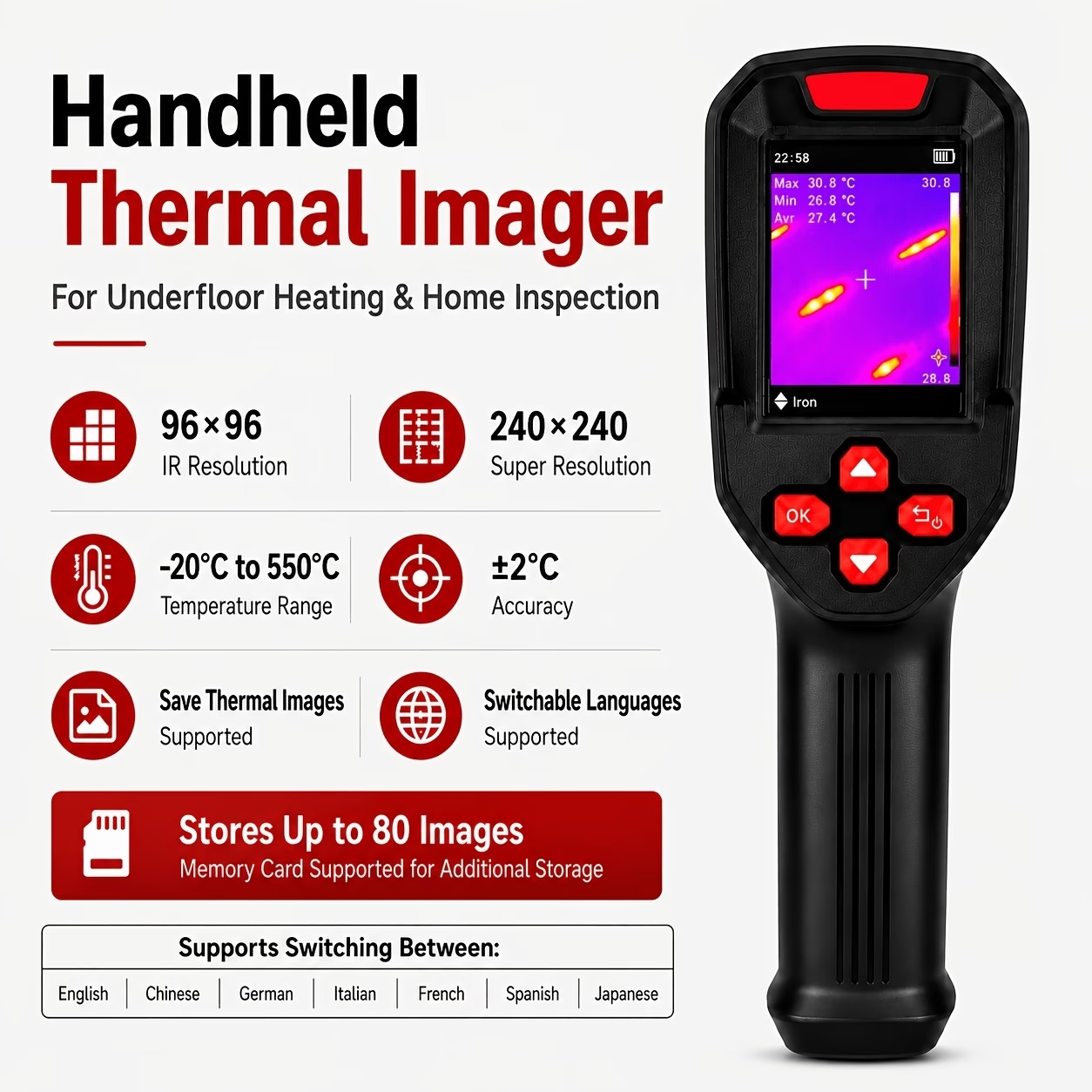 スーパーIR 240x240サーマルカメラ、1080P可視カ - Electronics Repair Images のレビューと価格